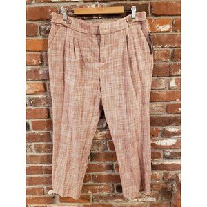 NWT Christopher Banks pink white relaxed fit high rise dress trouser. Size 16P